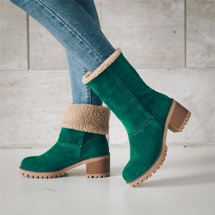Rebecca's Faux Suede Winter Fur-Lined Boots