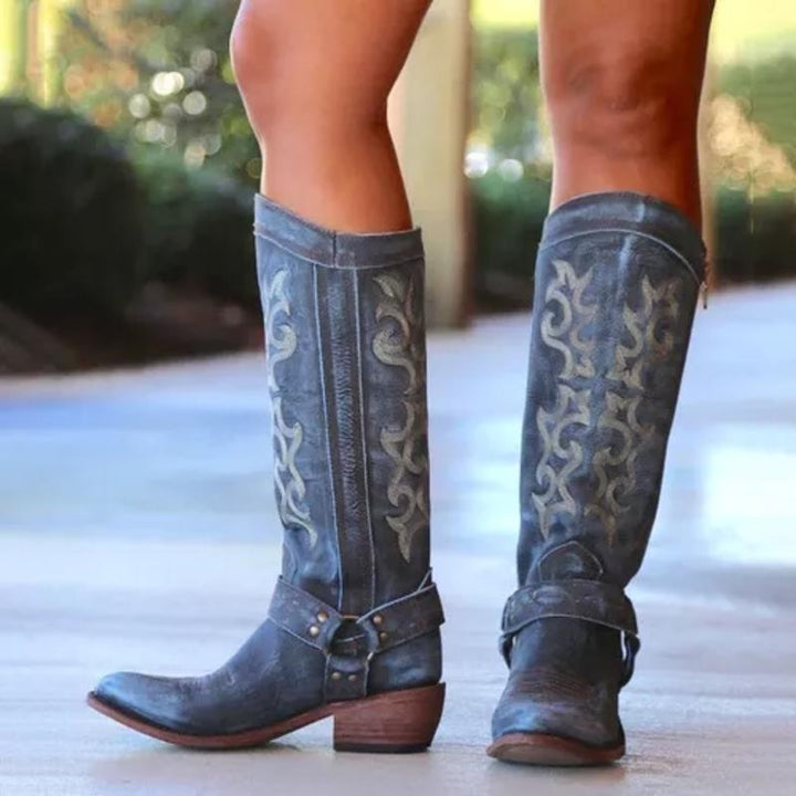 Rebecca's Classic Embroidered Western Tall Boots