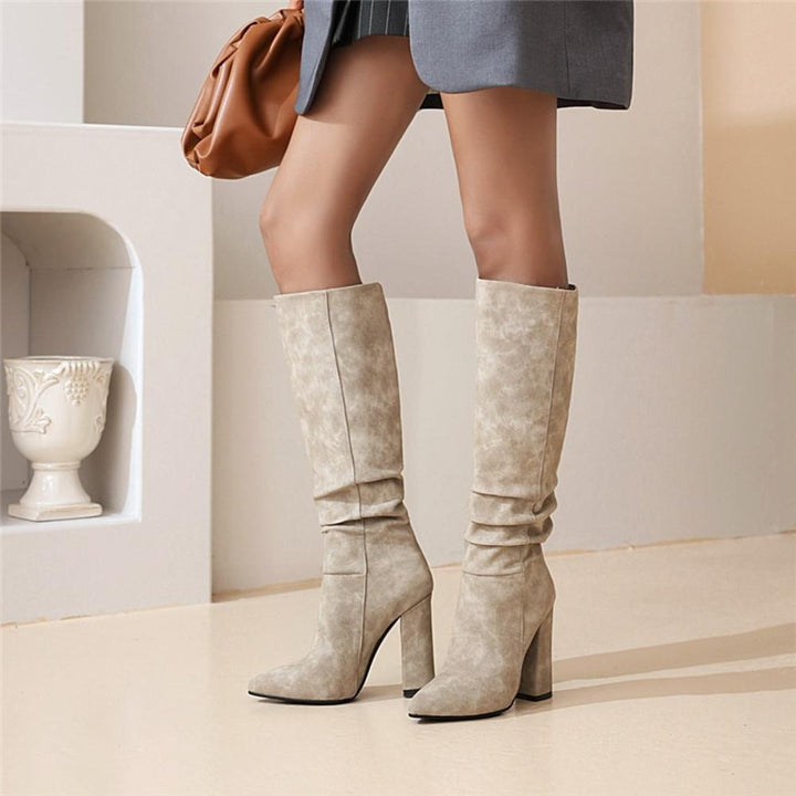 Rebecca's Slouchy Knee-High Pointed Toe City Boots