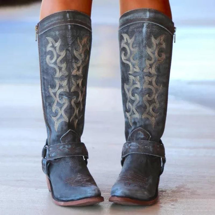 Rebecca's Classic Embroidered Western Tall Boots