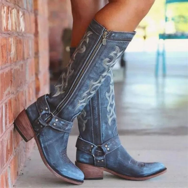 Rebecca's Classic Embroidered Western Tall Boots