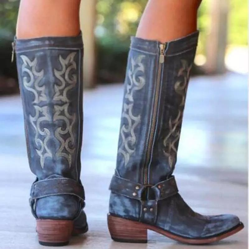 Rebecca's Classic Embroidered Western Tall Boots