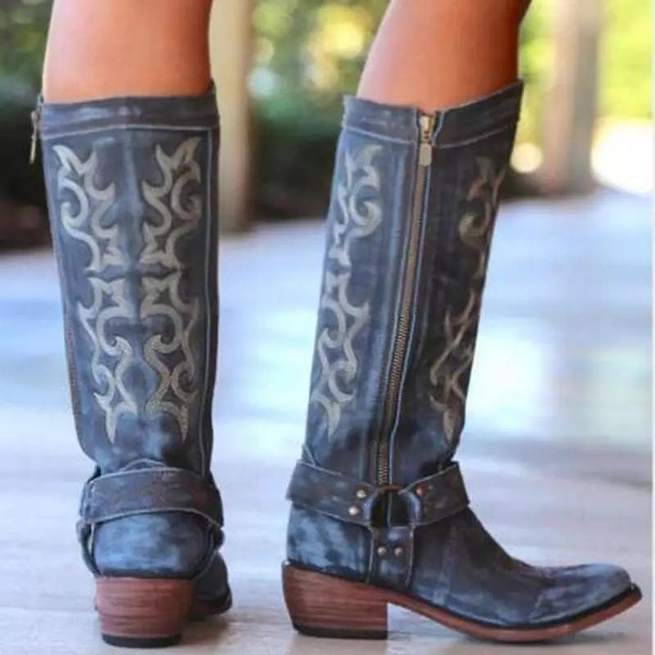 Rebecca's Classic Embroidered Western Tall Boots