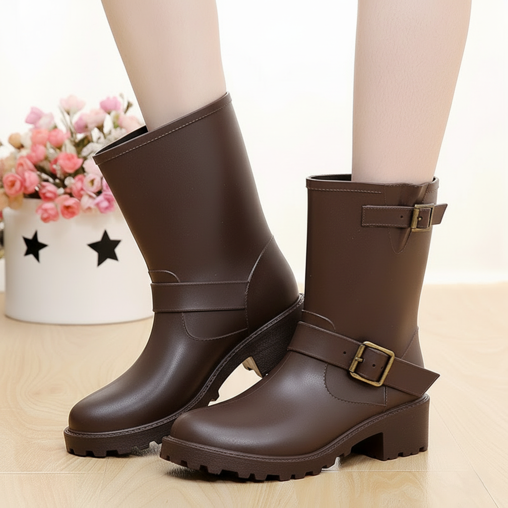 Rebecca's Mid-Calf Street Style Buckle Boots