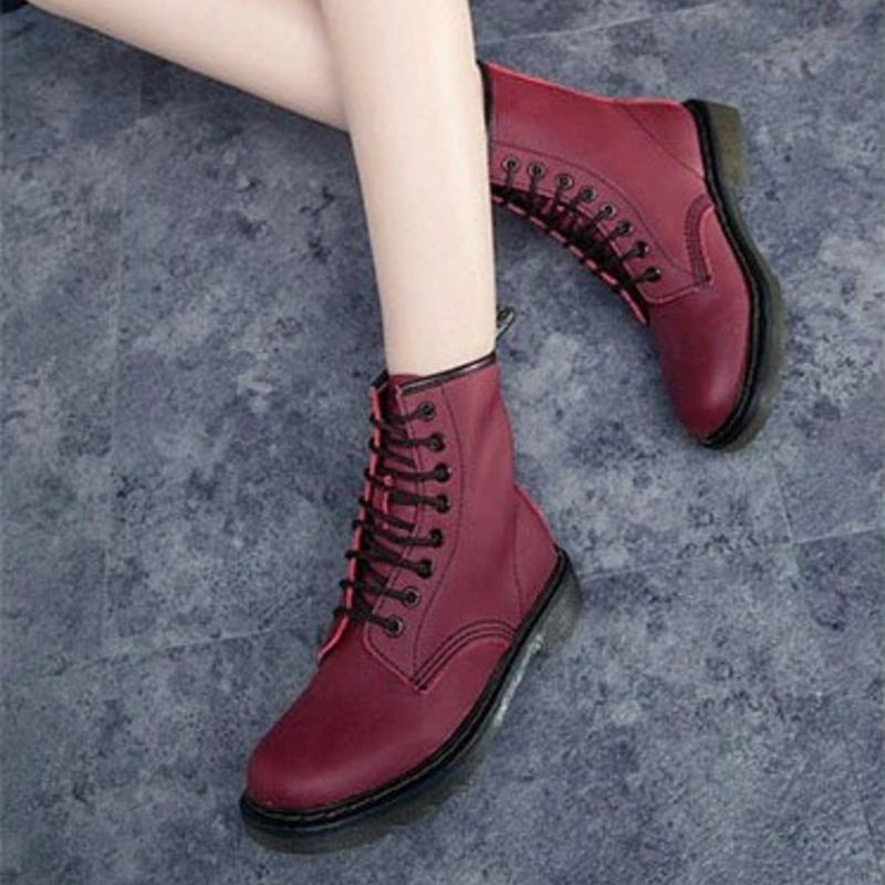 Rebecca's High-Ankle Leather Lace-Up Boots