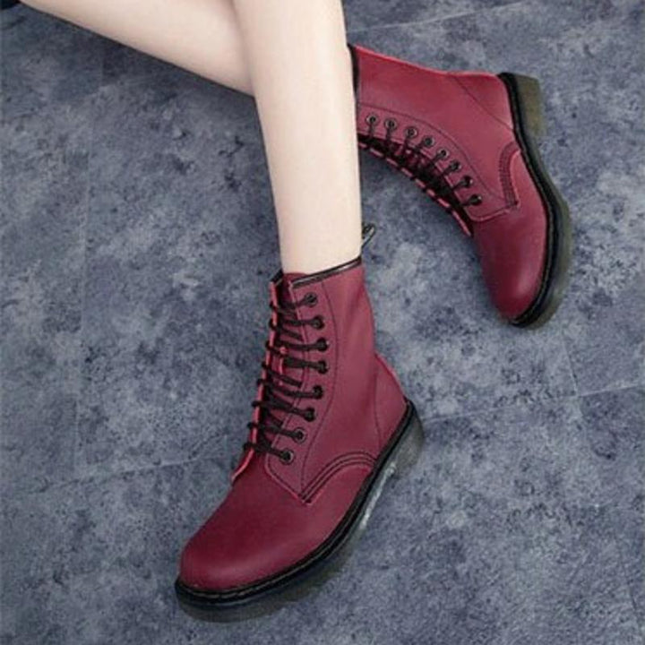 Rebecca's High-Ankle Leather Lace-Up Boots