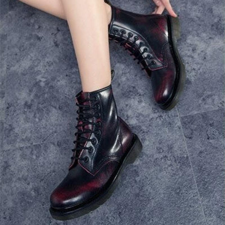 Rebecca's High-Ankle Leather Lace-Up Boots