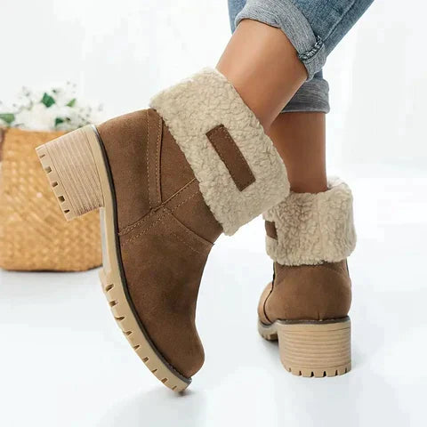 Rebecca's Faux Suede Winter Fur-Lined Boots