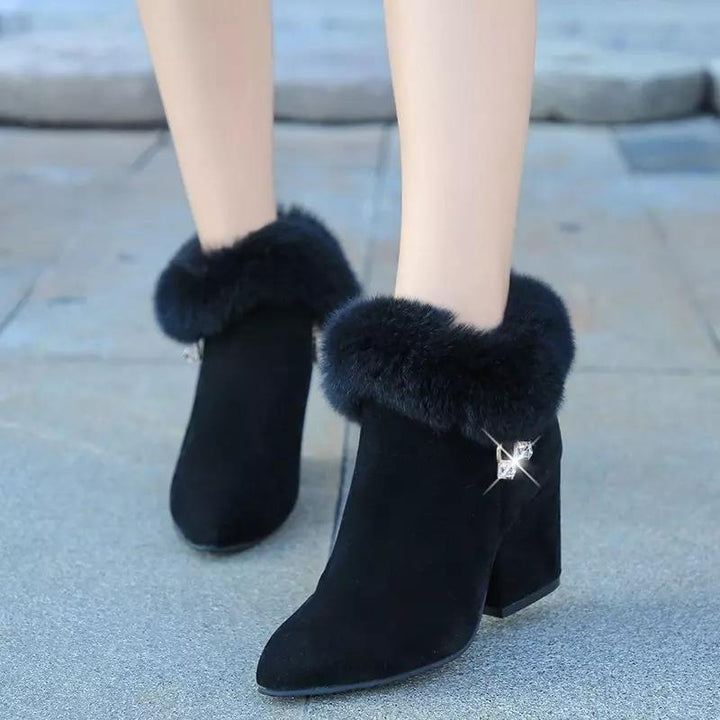 Rebecca's Plush Winter Tassel Ankle Boots