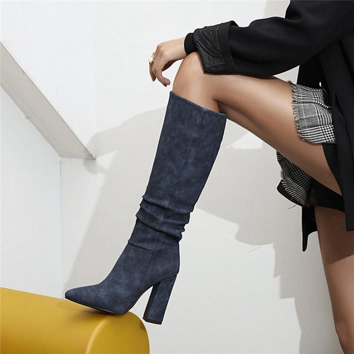 Rebecca's Slouchy Knee-High Pointed Toe City Boots