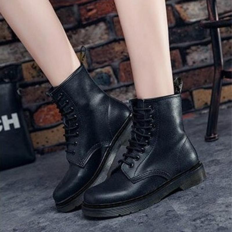 Rebecca's High-Ankle Leather Lace-Up Boots