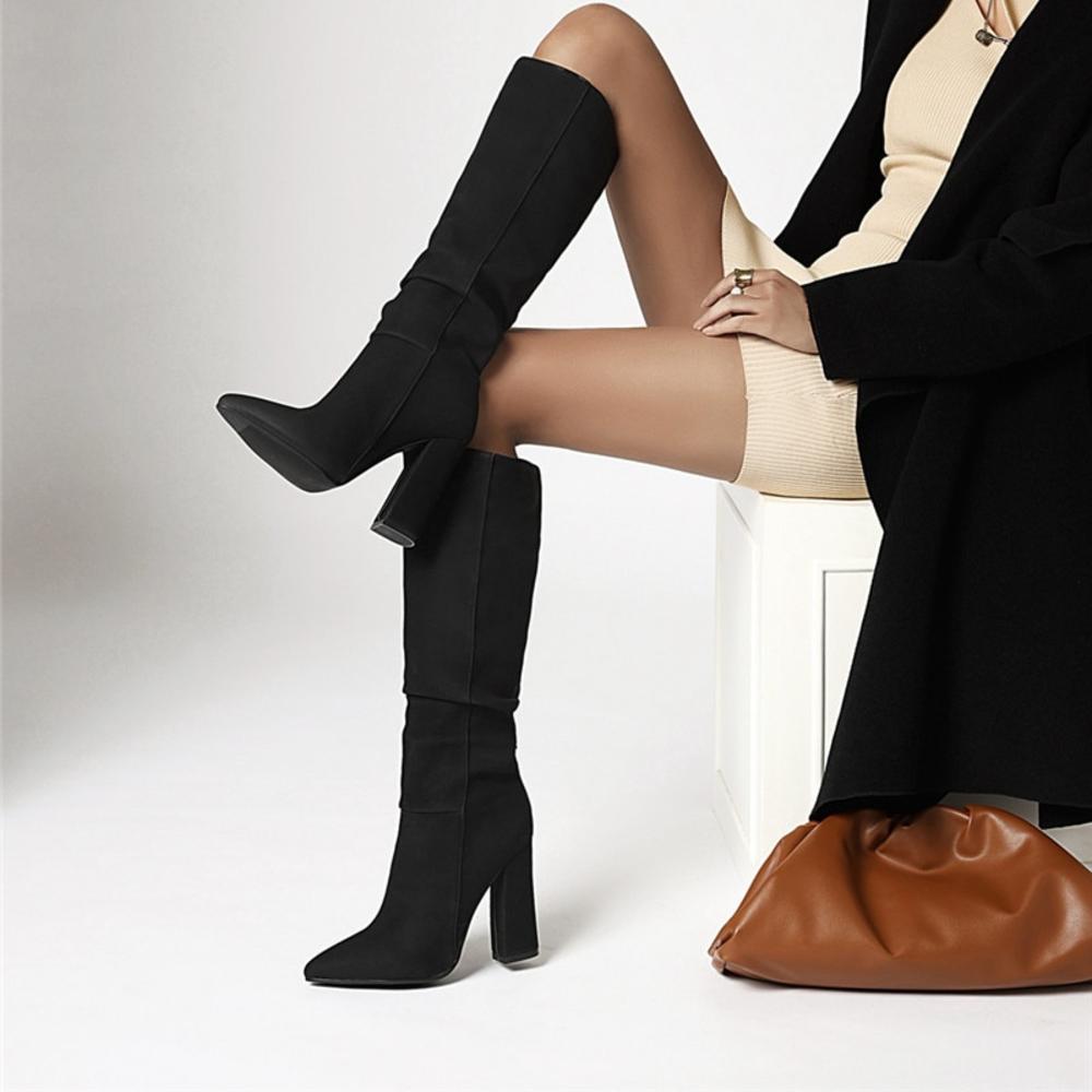Rebecca's Slouchy Knee-High Pointed Toe City Boots