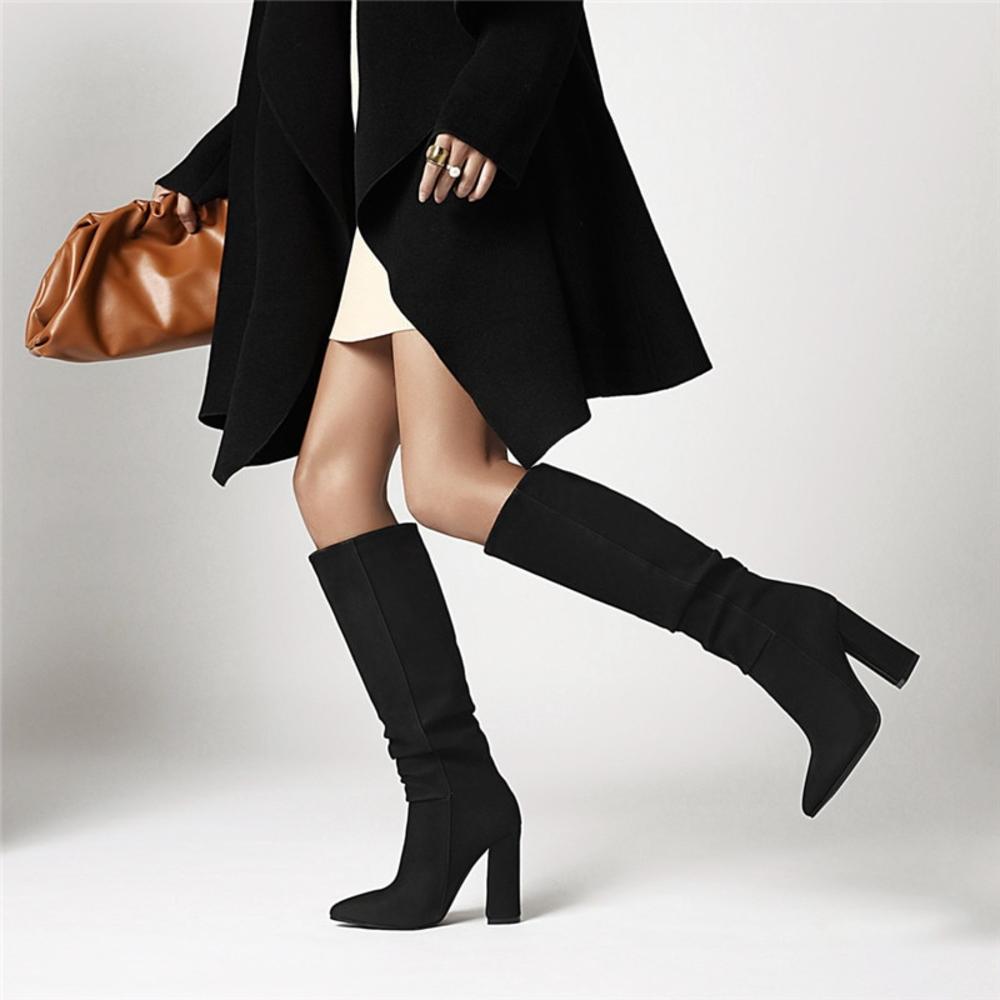 Rebecca's Slouchy Knee-High Pointed Toe City Boots