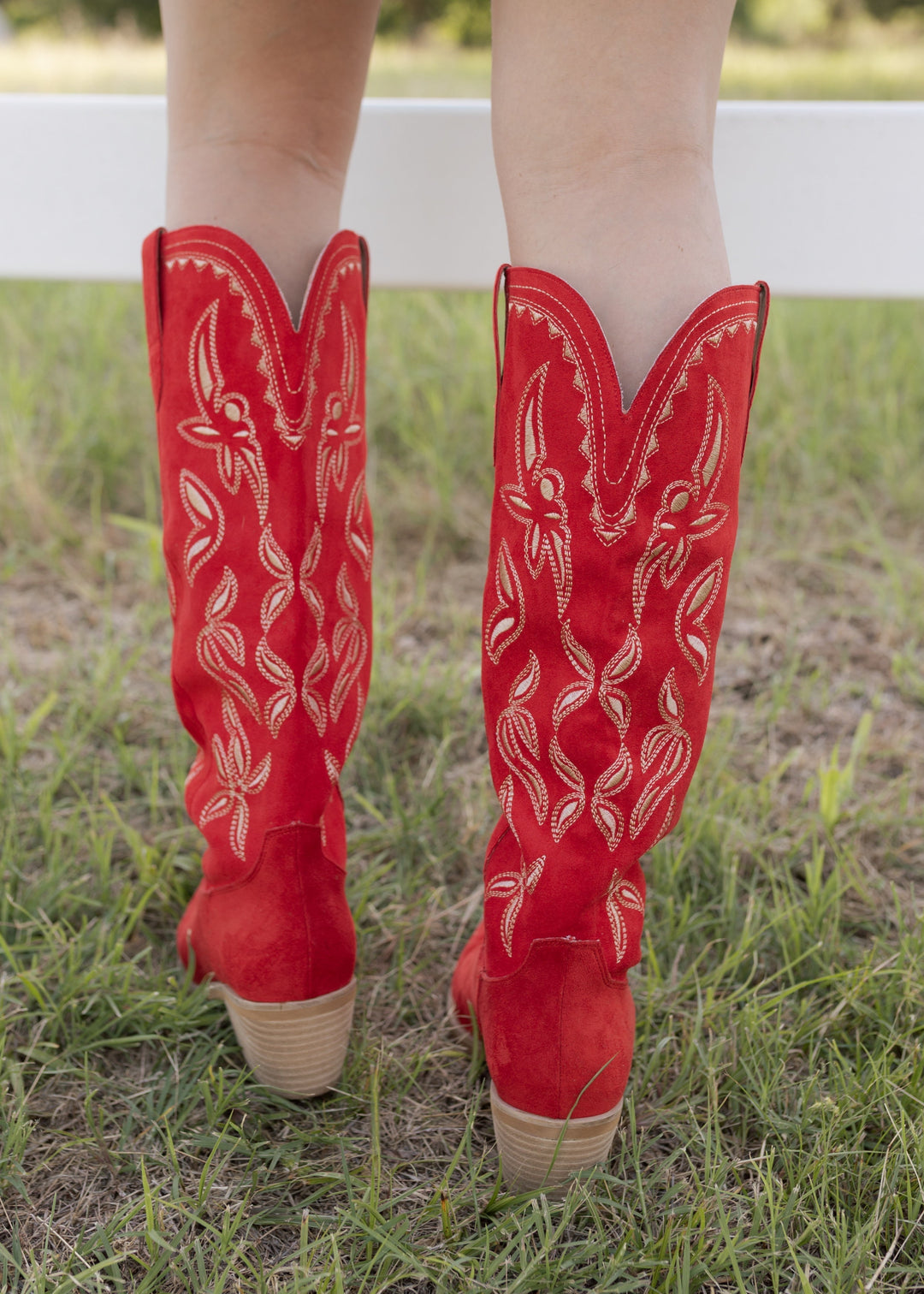 Rebecca's Red Embroidered Western Boots