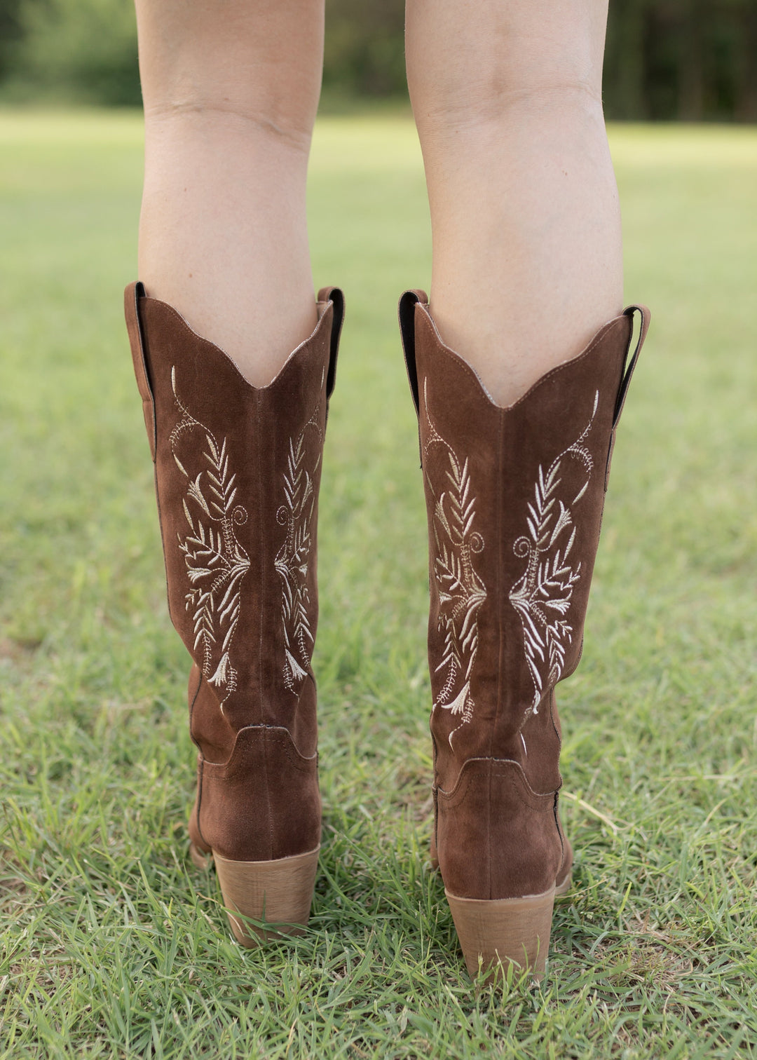 Rebecca's Flora Brown Embroidered Western Boots