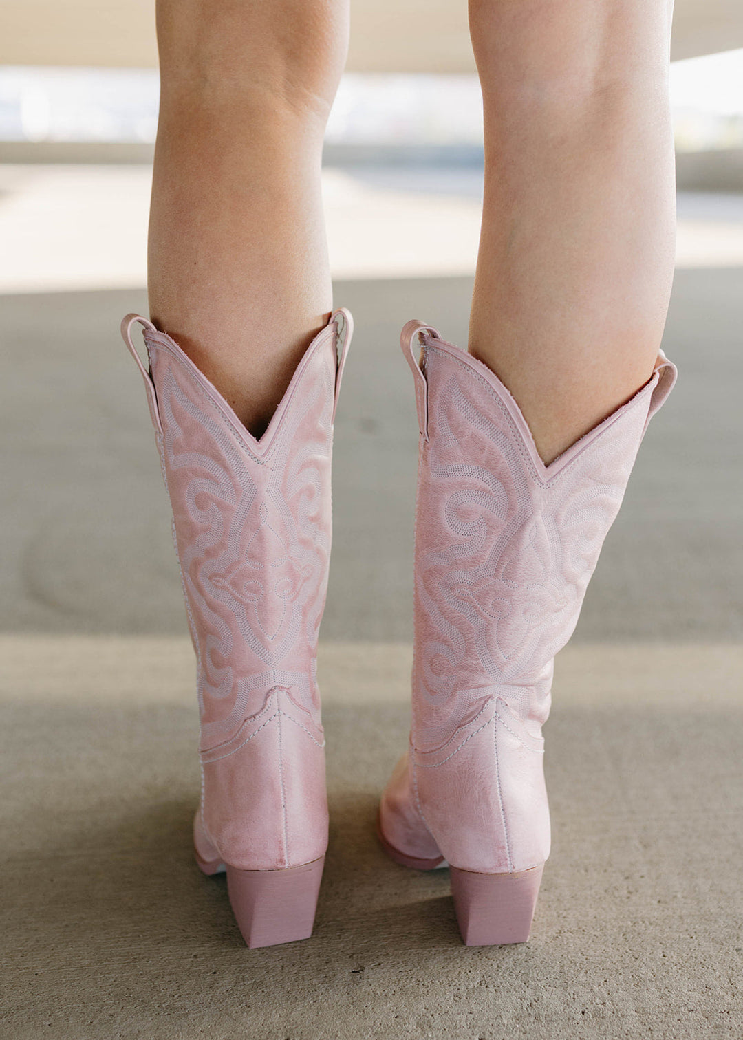 Rebecca's Pink Western Leather-Lined Boots