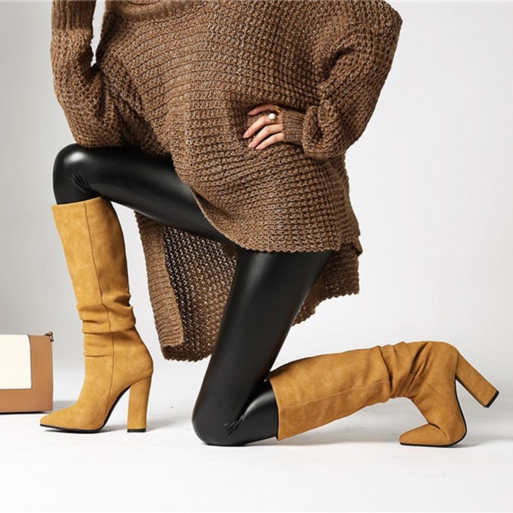 Rebecca's Slouchy Knee-High Pointed Toe City Boots