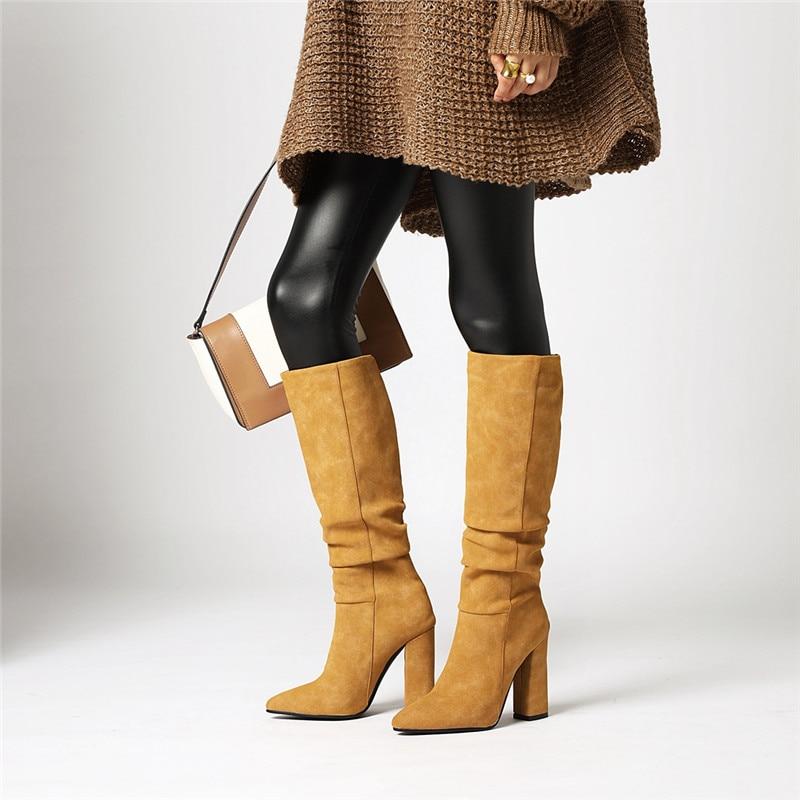 Rebecca's Slouchy Knee-High Pointed Toe City Boots