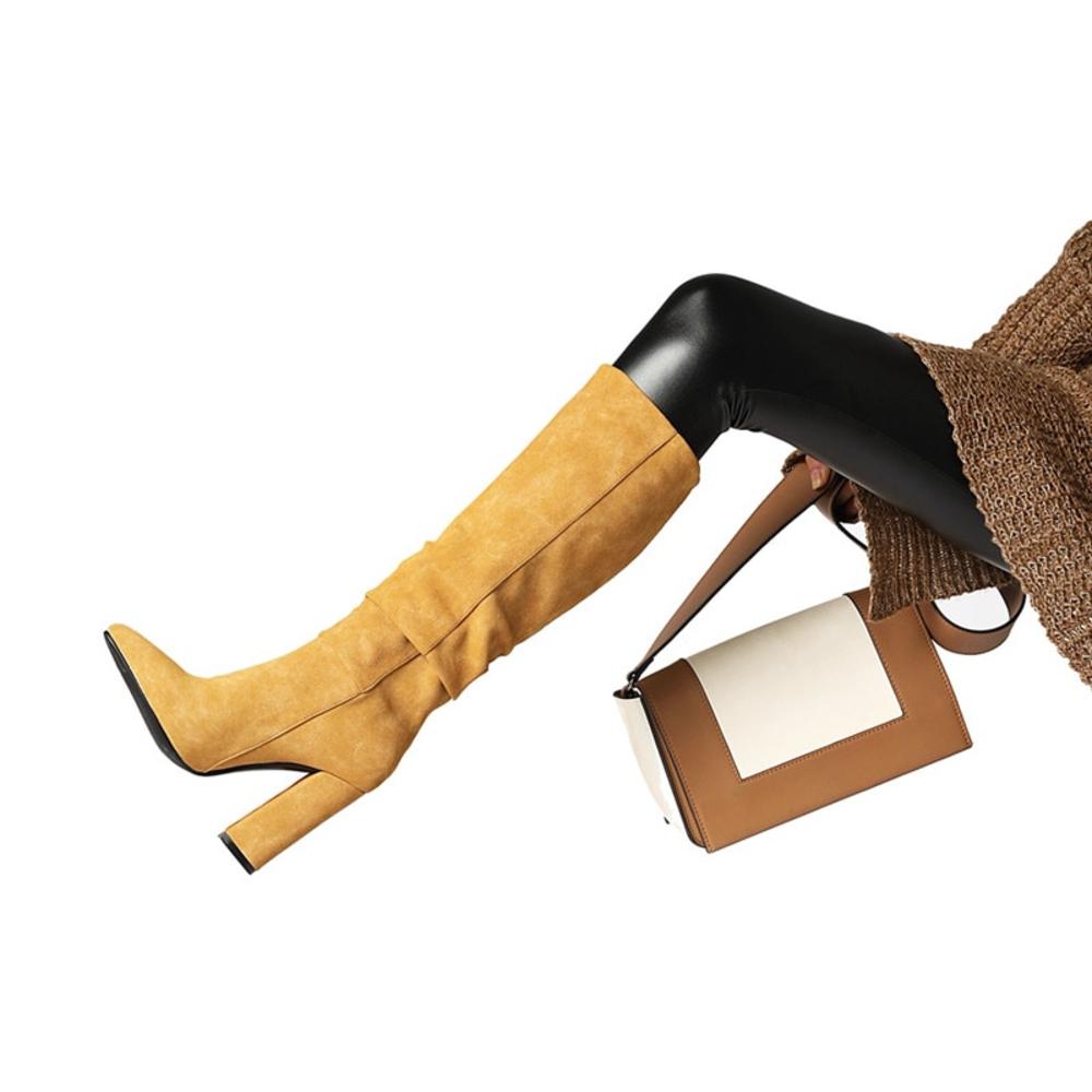 Rebecca's Slouchy Knee-High Pointed Toe City Boots