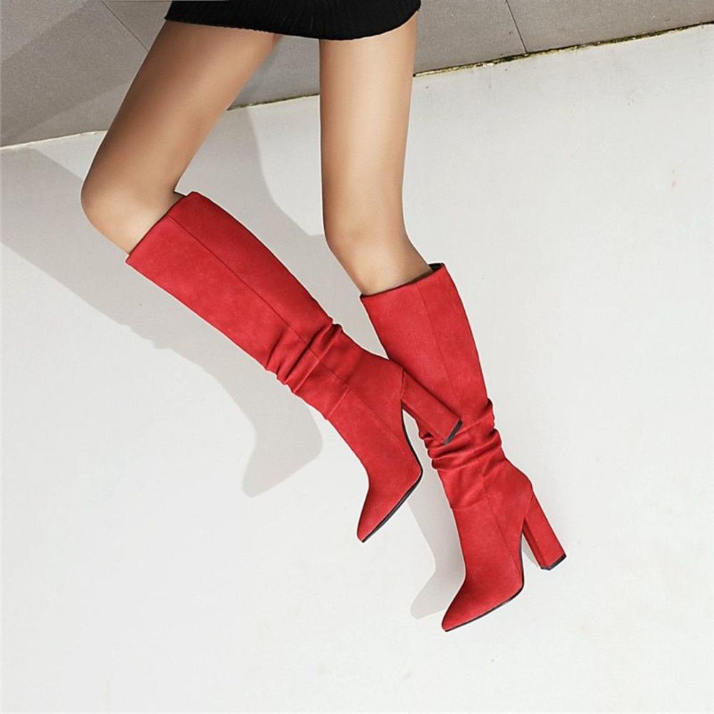 Rebecca's Slouchy Knee-High Pointed Toe City Boots
