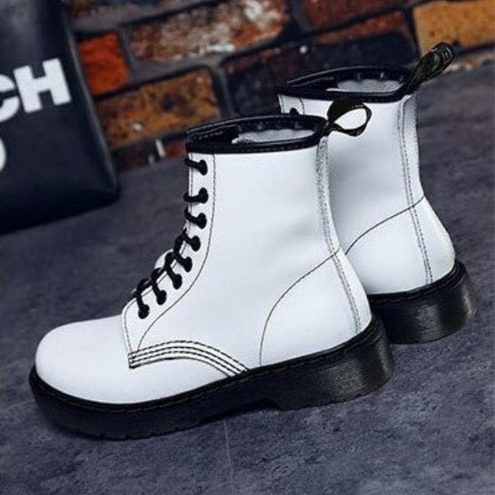 Rebecca's High-Ankle Leather Lace-Up Boots