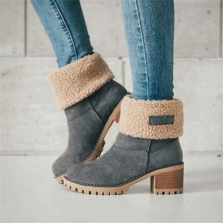 Rebecca's Faux Suede Winter Fur-Lined Boots