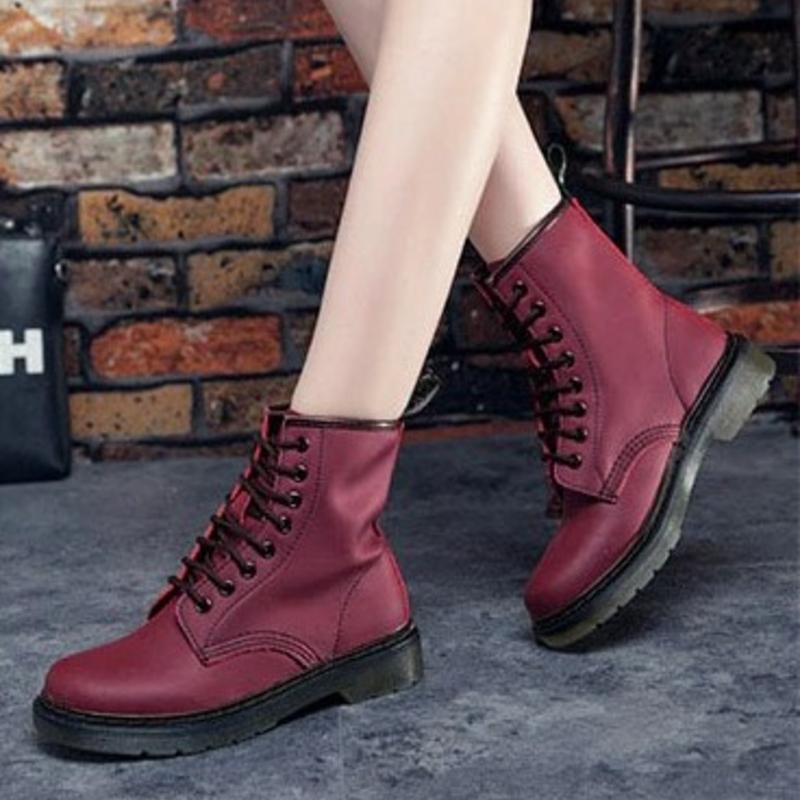 Rebecca's High-Ankle Leather Lace-Up Boots