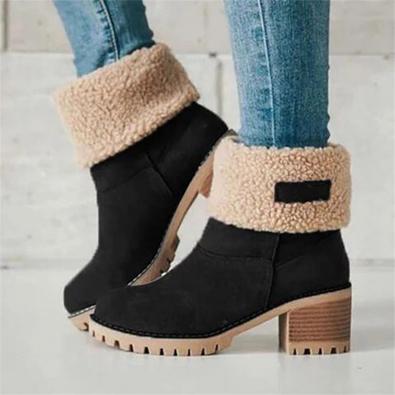 Rebecca's Faux Suede Winter Fur-Lined Boots