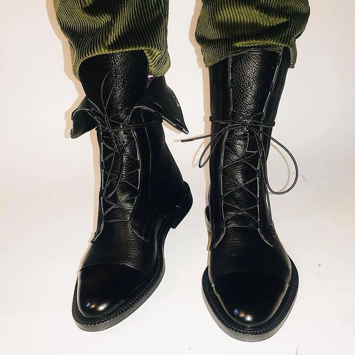 Rebecca's Classic Lace-Up Genuine Leather Everyday Boots
