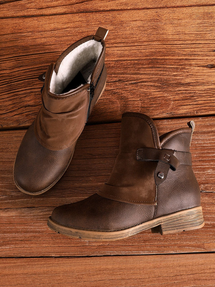 Rebecca's Classic Leather-Look Slip-On Ankle Boots