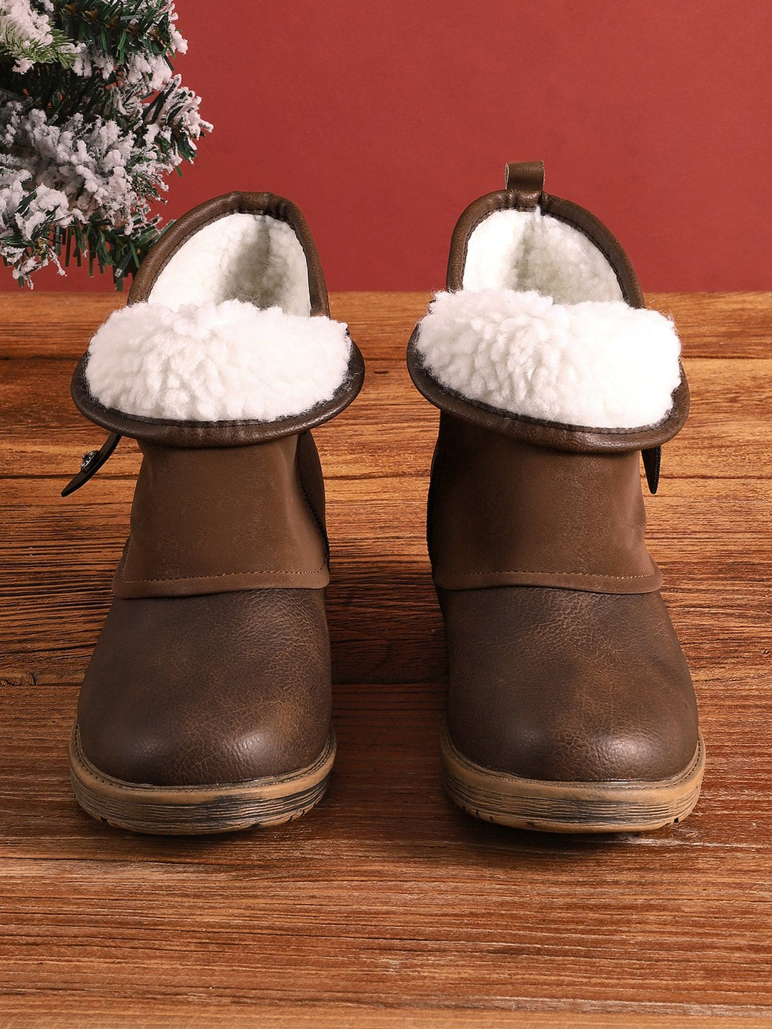 Rebecca's Classic Leather-Look Slip-On Ankle Boots