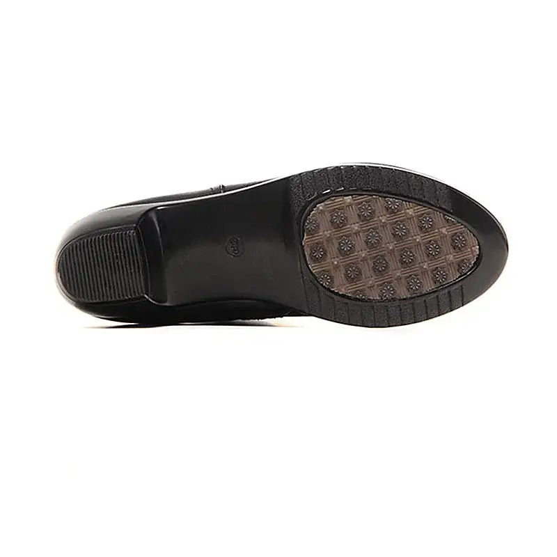 Rebecca's Elegant Mid-Calf Stitch Detail Comfort Boots