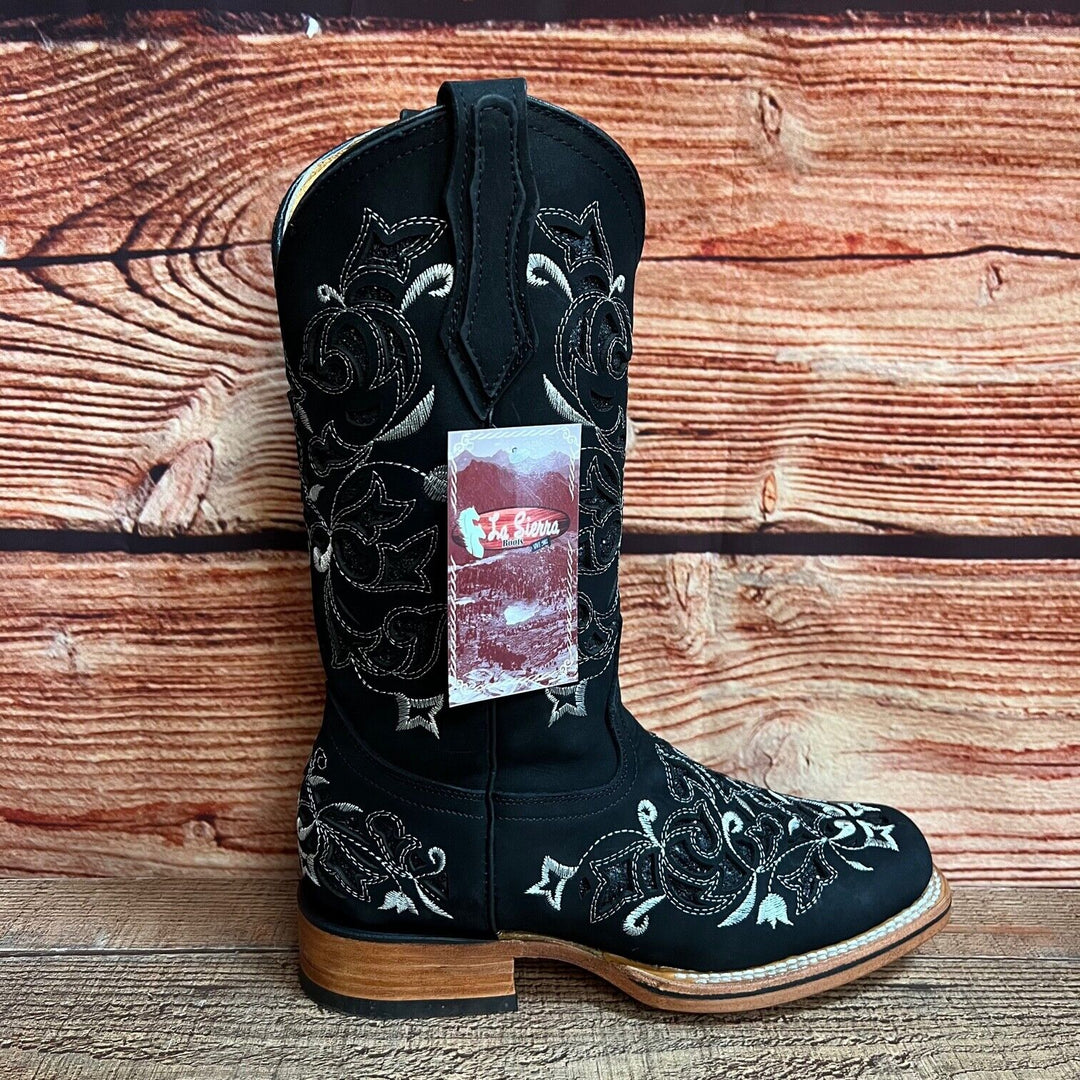 Rebecca's Western Rodeo Square Toe Glitter Inlay