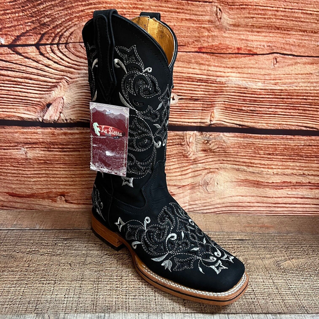 Rebecca's Western Rodeo Square Toe Glitter Inlay