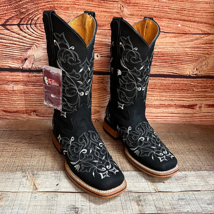 Rebecca's Western Rodeo Square Toe Glitter Inlay
