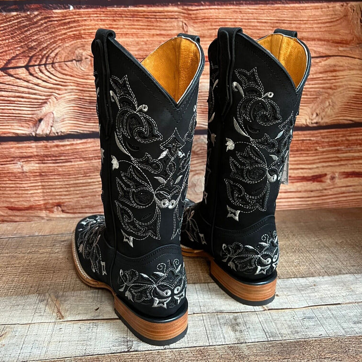 Rebecca's Western Rodeo Square Toe Glitter Inlay
