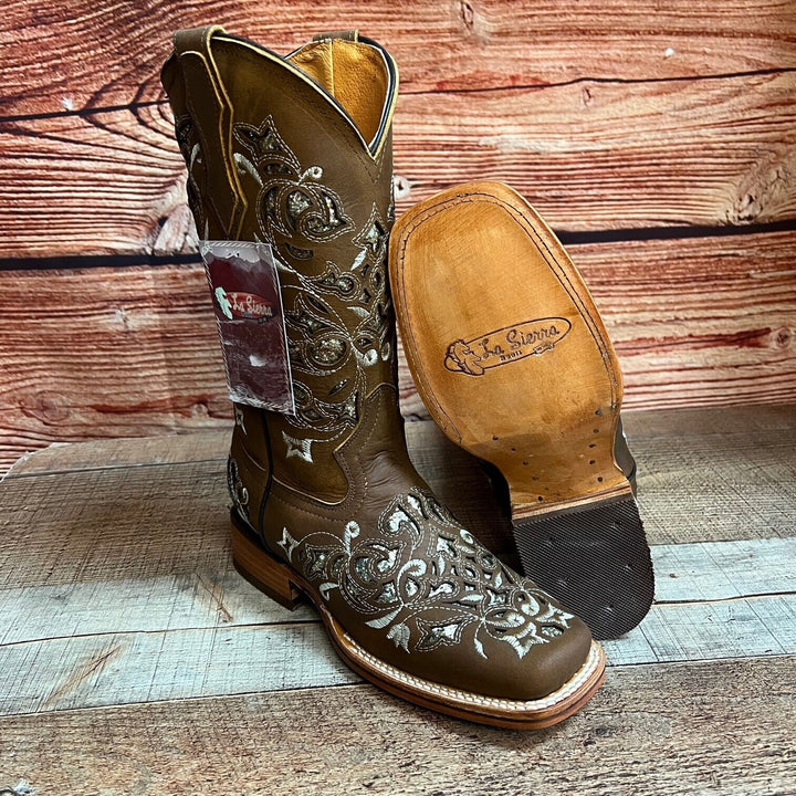 Rebecca's Western Rodeo Square Toe Glitter Inlay