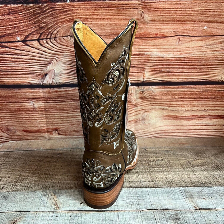 Rebecca's Western Rodeo Square Toe Glitter Inlay